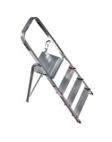 Scala Pieghevole a 4 Scalini Krause 000705 Argentato Alluminio