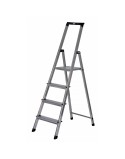 Scala Pieghevole a 4 Scalini Krause 126221 Argentato Alluminio