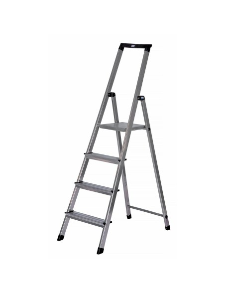 Scala Pieghevole a 4 Scalini Krause 126221 Argentato Alluminio