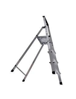Scala Pieghevole a 4 Scalini Krause 126221 Argentato Alluminio