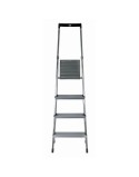 Scala Pieghevole a 4 Scalini Krause 126221 Argentato Alluminio