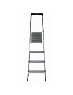 Scala Pieghevole a 4 Scalini Krause 126221 Argentato Alluminio
