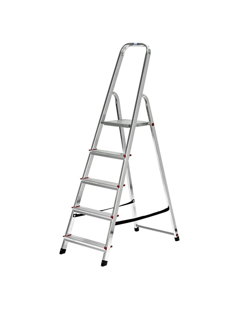 Scala Pieghevole a 5 Scalini Krause 729 Argentato Acciaio inossidabile Alluminio