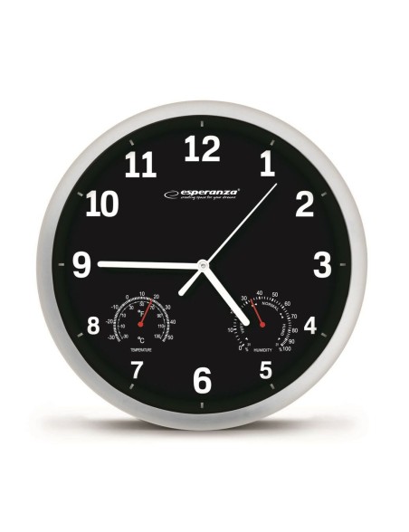 Orologio da Parete Esperanza EHC016K Nero Vetro Plastica 25 cm