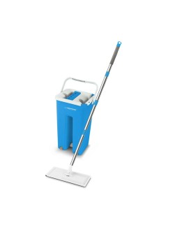 Mop with Bucket Esperanza EHS004 Azzurro Bianco Microfibra
