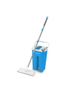 Mop with Bucket Esperanza EHS004 Azzurro Bianco Microfibra