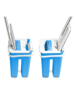 Mop with Bucket Esperanza EHS004 Azzurro Bianco Microfibra