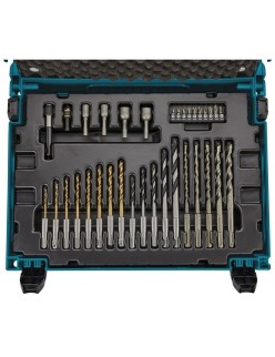 Kit de mèches et embouts Makita B-69478 Mandrin de perceuse Aluminium 65 Pièces