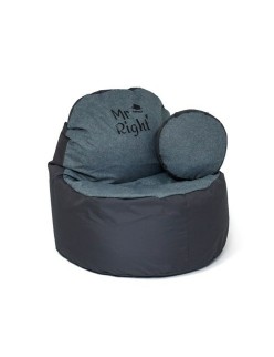 Pouf GO GIFT Gris Graphite Oxford tejido antidesgarros 120 x 80 x 80 cm