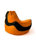 Puff GO GIFT Nero Arancio Oxford tejido antidesgarros 140 x 100 x 100 cm 140 x 100 cm
