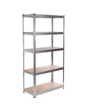 Shelves Greenblue GB378 180 x 90 x 40 cm Grey Galvanised Steel MDF Wood 75 Kg