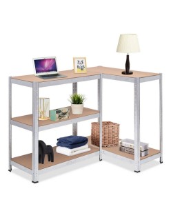 Shelves Greenblue GB378 180 x 90 x 40 cm Grey Galvanised Steel MDF Wood 75 Kg