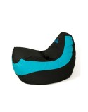 Puff GO GIFT Azul Preto Oxford tejido antidesgarros 140 x 100 x 100 cm 140 x 100 cm