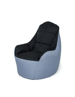 Pouf GO GIFT Noir Gris Oxford tejido antidesgarros