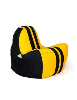 Puff GO GIFT Amarillo Negro Oxford tejido antidesgarros 140 x 100 x 100 cm 140 x 100 cm
