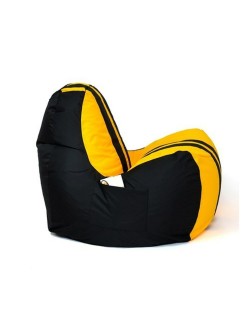 Puff GO GIFT Amarillo Negro Oxford tejido antidesgarros 140 x 100 x 100 cm 140 x 100 cm