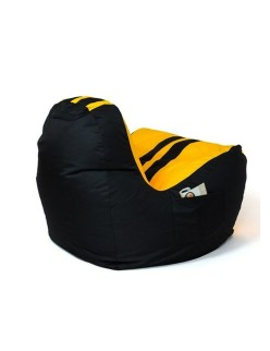 Puff GO GIFT Amarillo Negro Oxford tejido antidesgarros 140 x 100 x 100 cm 140 x 100 cm