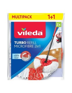 Recambio de Mopa Para Fregar Vileda Turbo 2in1 Microfibra Poliamida Poliéster (2 Unidades)