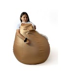Pouf GO GIFT Blanc Or Oxford tejido antidesgarros