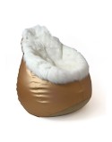 Puff GO GIFT Branco Ouro Oxford tejido antidesgarros
