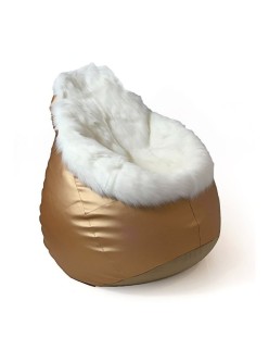 Puff GO GIFT Branco Ouro Oxford tejido antidesgarros