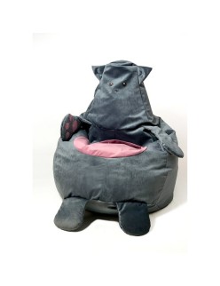 Puff GO GIFT Cinzento Oxford Gato 105 x 80 cm