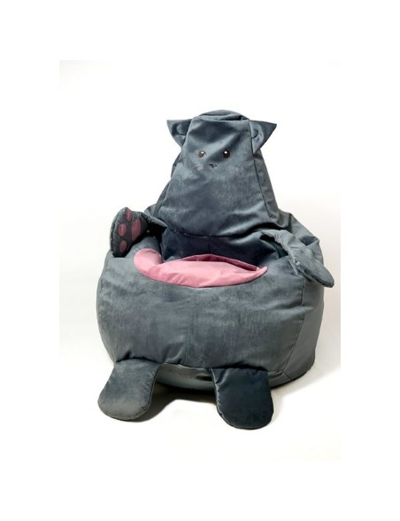 Puff GO GIFT Cinzento Oxford Gato 105 x 80 cm Puff GO GIFT Cinzento Oxford Gato 105 x 80 cm
