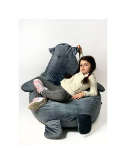 Puff GO GIFT Cinzento Oxford Gato 105 x 80 cm