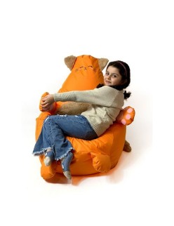 Puff GO GIFT Laranja Oxford Gato 105 x 80 cm