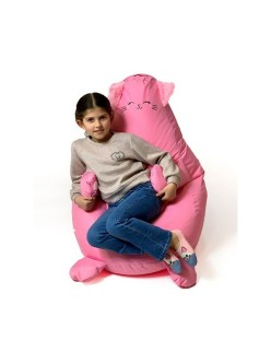 Puff GO GIFT Cor de Rosa Oxford Gato 105 x 80 cm