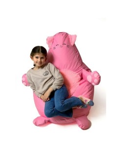 Puff GO GIFT Cor de Rosa Oxford Gato 130 x 90 cm