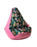 Puff GO GIFT Cor de Rosa Oxford tejido antidesgarros Patrulha Pata 105 x 80 cm