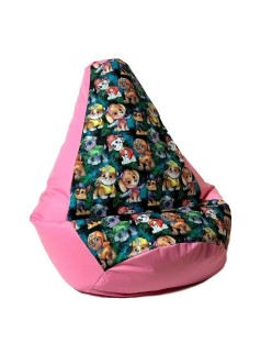 Puff GO GIFT Cor de Rosa Oxford tejido antidesgarros Patrulha Pata 105 x 80 cm