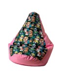 Puff GO GIFT Cor de Rosa Oxford tejido antidesgarros Patrulha Pata 105 x 80 cm