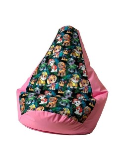 Puff GO GIFT Cor de Rosa Oxford tejido antidesgarros Patrulha Pata 105 x 80 cm