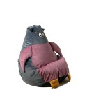 Puff GO GIFT Cinzento Cor de Rosa Oxford 105 x 80 cm