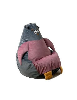 Puff GO GIFT Cinzento Cor de Rosa Oxford 105 x 80 cm