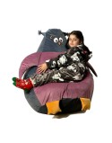 Puff GO GIFT Cinzento Cor de Rosa Oxford 105 x 80 cm