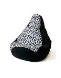 Puff GO GIFT Branco Preto 105 x 80 cm Peru