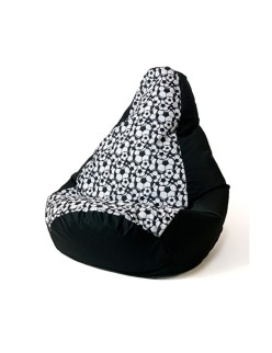 Puff GO GIFT Branco Preto 105 x 80 cm Peru