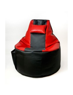Pouf GO GIFT Noir Rouge Crème Bronze Imitation Cuir 130 x 90 cm