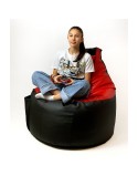 Puff GO GIFT Negro Rojo Crema Bronce Imitación Piel 130 x 90 cm