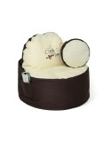 Puff GO GIFT Bege Bronze Oxford tejido antidesgarros 120 x 90 x 90 cm
