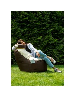 Puff GO GIFT Bege Bronze Oxford tejido antidesgarros 120 x 90 x 90 cm