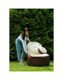 Puff GO GIFT Bege Bronze Oxford tejido antidesgarros 120 x 90 x 90 cm