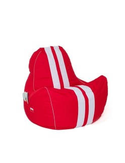 Puff GO GIFT Branco Vermelho Oxford tejido antidesgarros 140 x 100 x 100 cm 140 x 100 cm