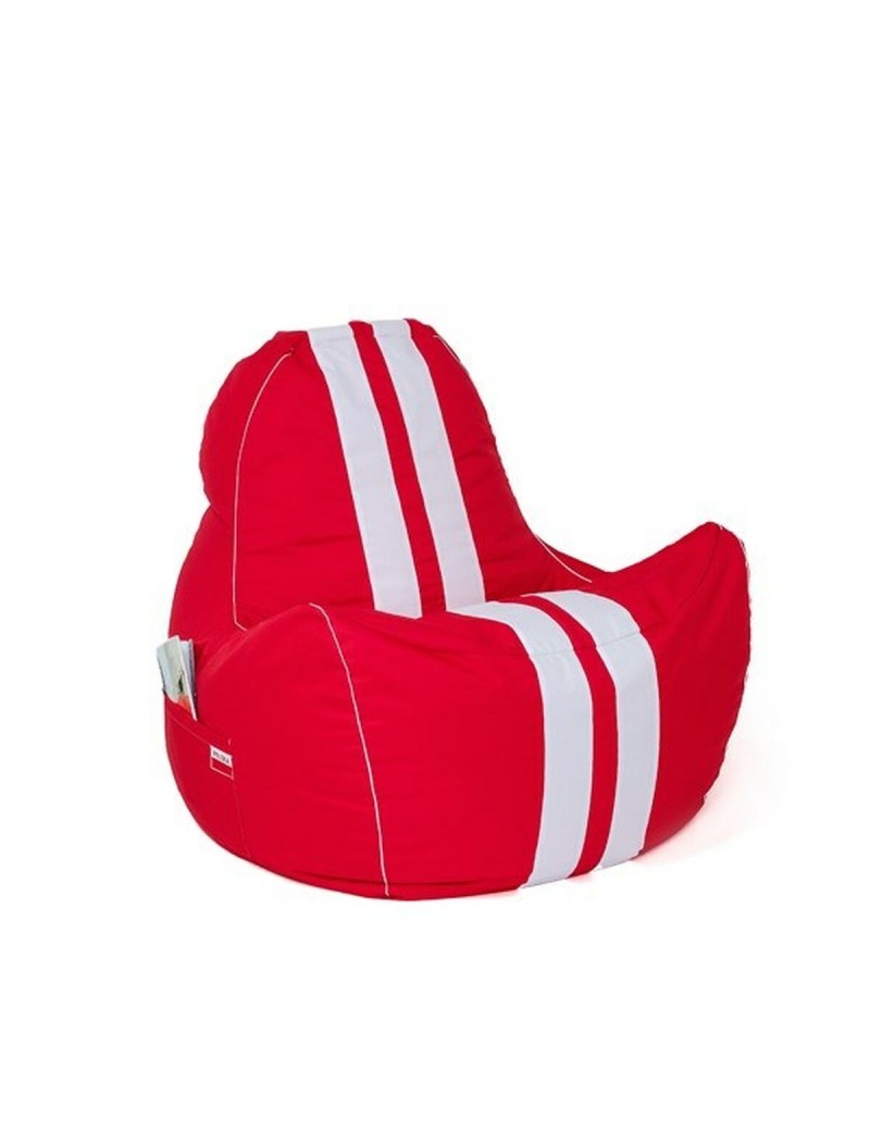 Puff GO GIFT Branco Vermelho Oxford tejido antidesgarros 140 x 100 x 100 cm 140 x 100 cm