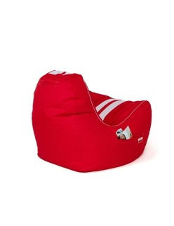 Puff GO GIFT Branco Vermelho Oxford tejido antidesgarros 140 x 100 x 100 cm 140 x 100 cm