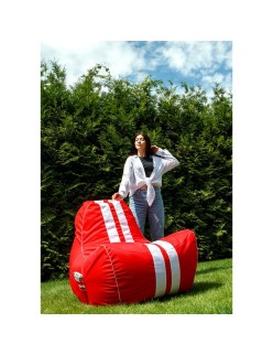 Puff GO GIFT Branco Vermelho Oxford tejido antidesgarros 140 x 100 x 100 cm 140 x 100 cm