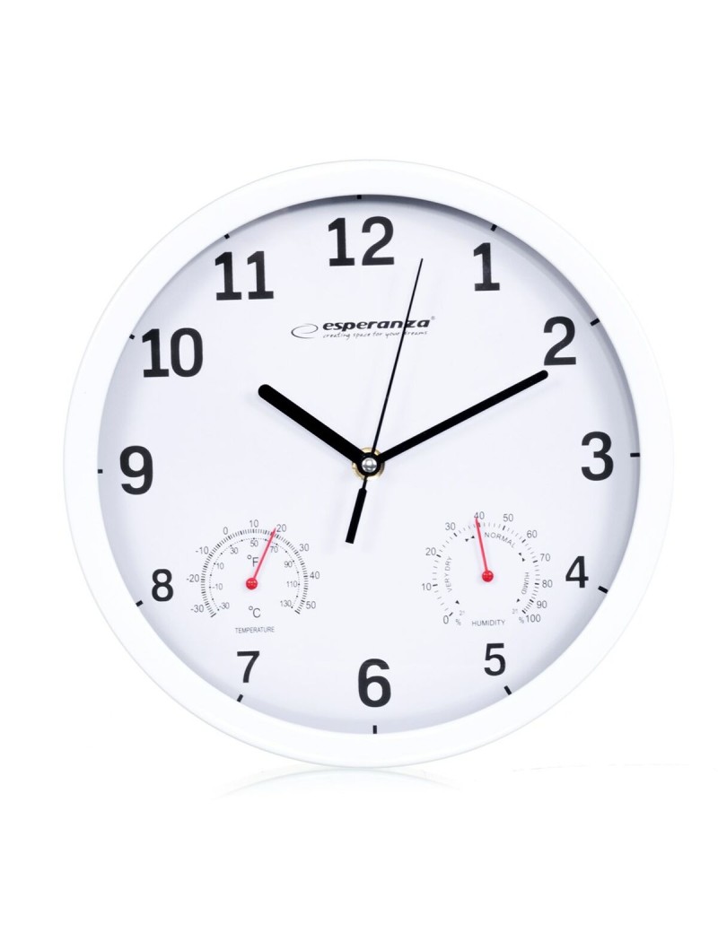 Orologio da Parete Esperanza EHC016W Bianco Vetro Plastica 25 cm